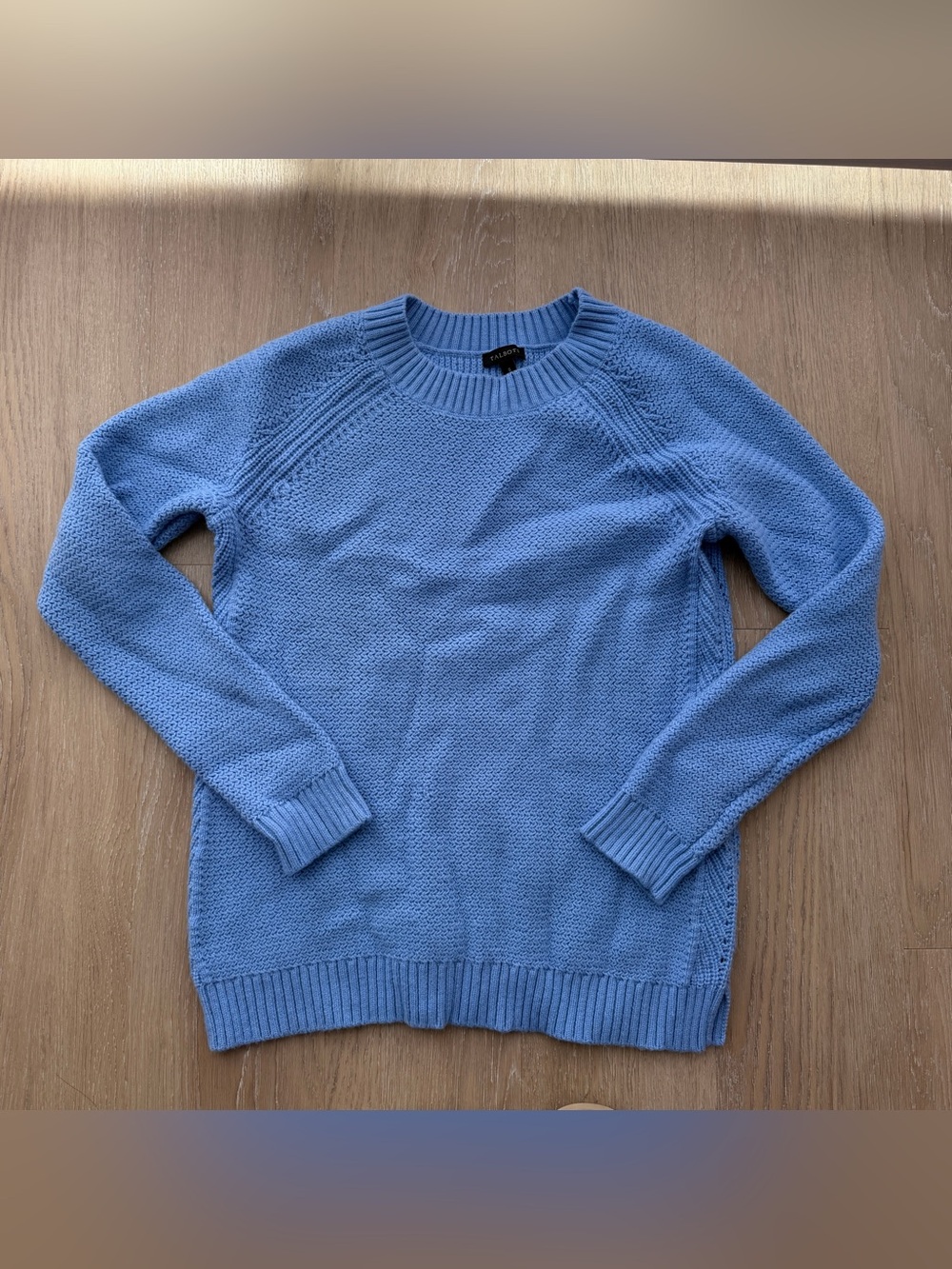 Talbots blue knit crew neck sweater